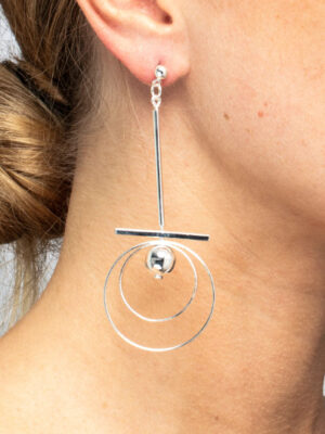 Boucles d'oreilles pendantes cercle argent 925/1000 JULIETTE