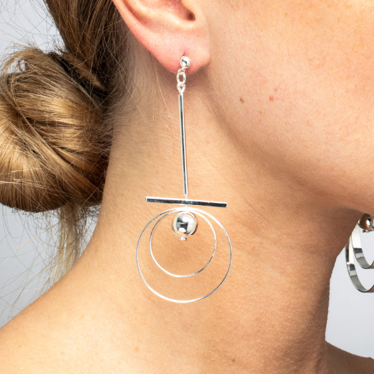 Boucles d'oreilles pendantes cercle argent 925/1000 JULIETTE