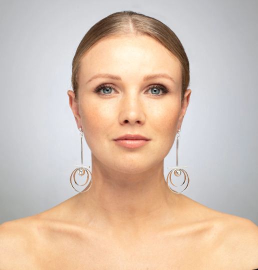 Boucles d'oreilles pendantes cercle argent 925/1000 JULIETTE